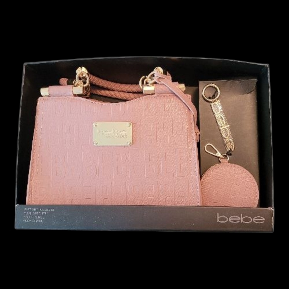 NWOT Bebe Blush Pink Handbag with Gold Details